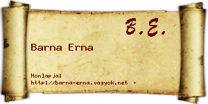 Barna Erna névjegykártya